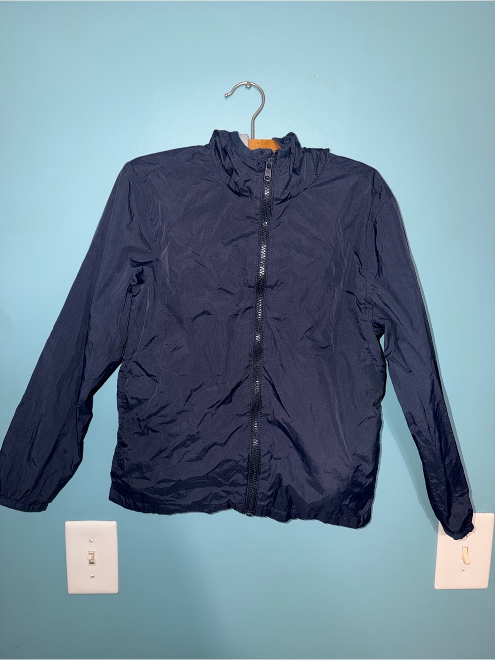 Boy’s Navy Windbreaker Jacket - Lightweight Zip Front